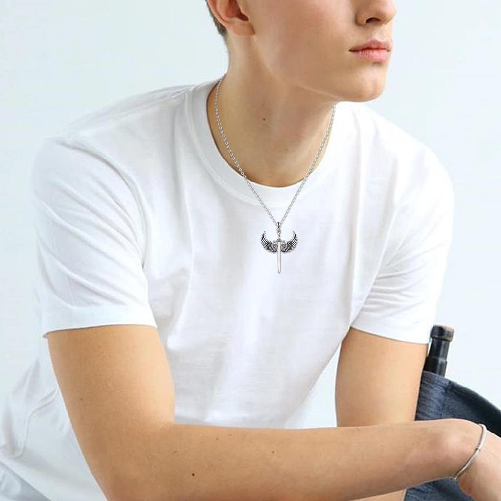 Wings Cross Unique Pendant Necklace With Alloy Material For Daily Urban Style