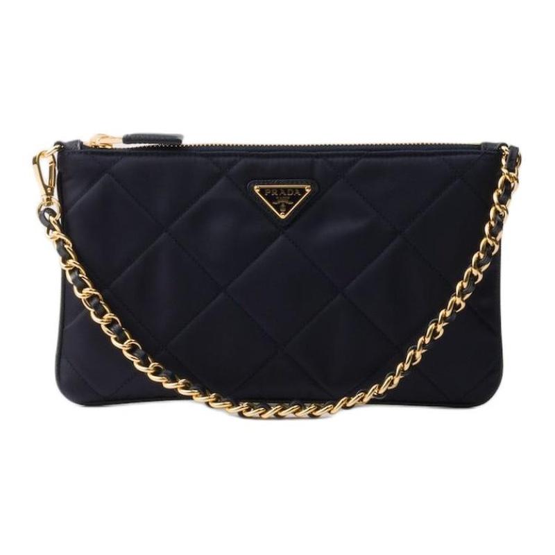 Prada Enamel Metal Triangle Logo Zipper