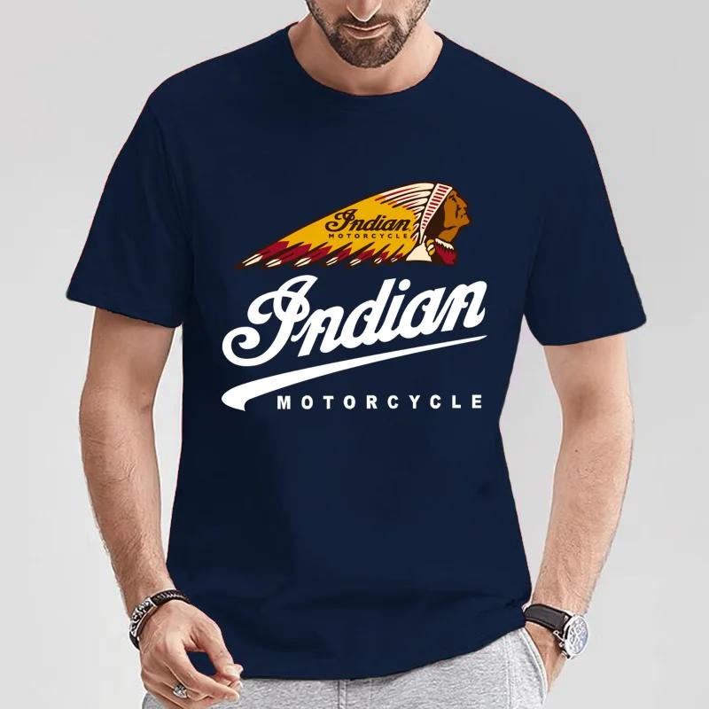 2024 Pánské tričko Casual Indians Motorcycle tričko Grafické Oversized Motorka Biker Cafe Racer Chopper Vintage Streetwear S-5XL