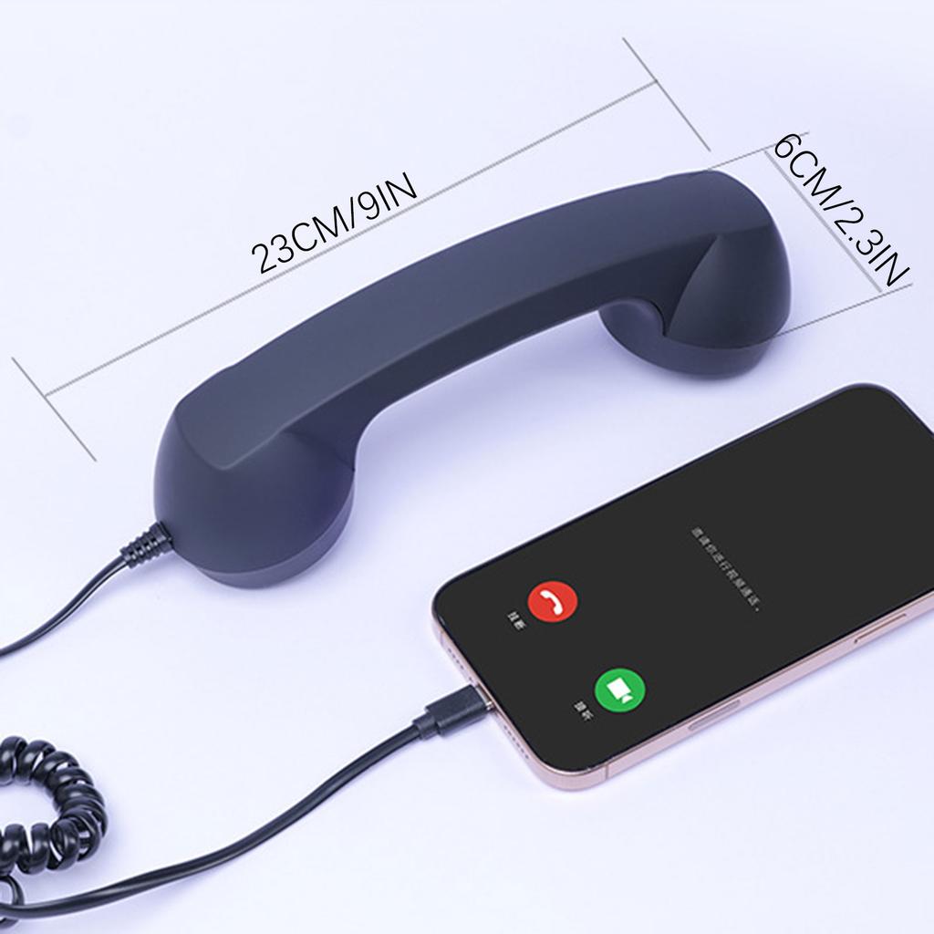 Wired Type-C Mobile Calls Telephones Receiver Antique Style Call Accessory Plug Play Clear Calls Handset Headset Companion
