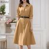 ZANZEA Women Casual Turn Down Collar Loose Long Sleeve Shirt Dress