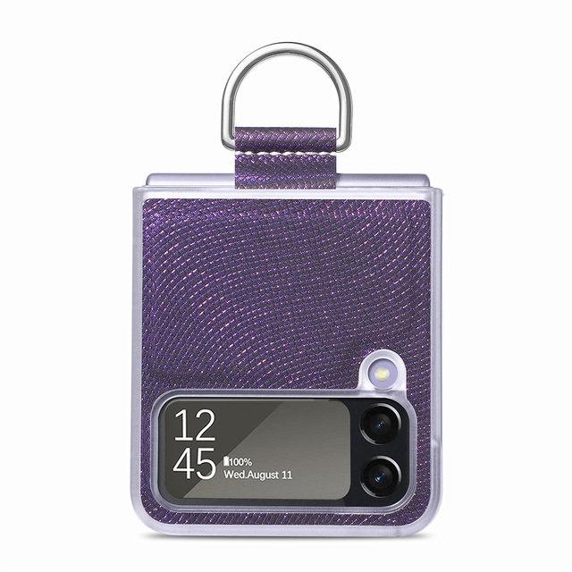 

Для Samsung Flip4 чехол-держатель с защитой от падения на палец для Samsung Galaxy Z Flip4 5g Flip 4 Flip3 Flip 3 модные матовые чехлы for Samsung Z Flip 4 темно-фиолетового