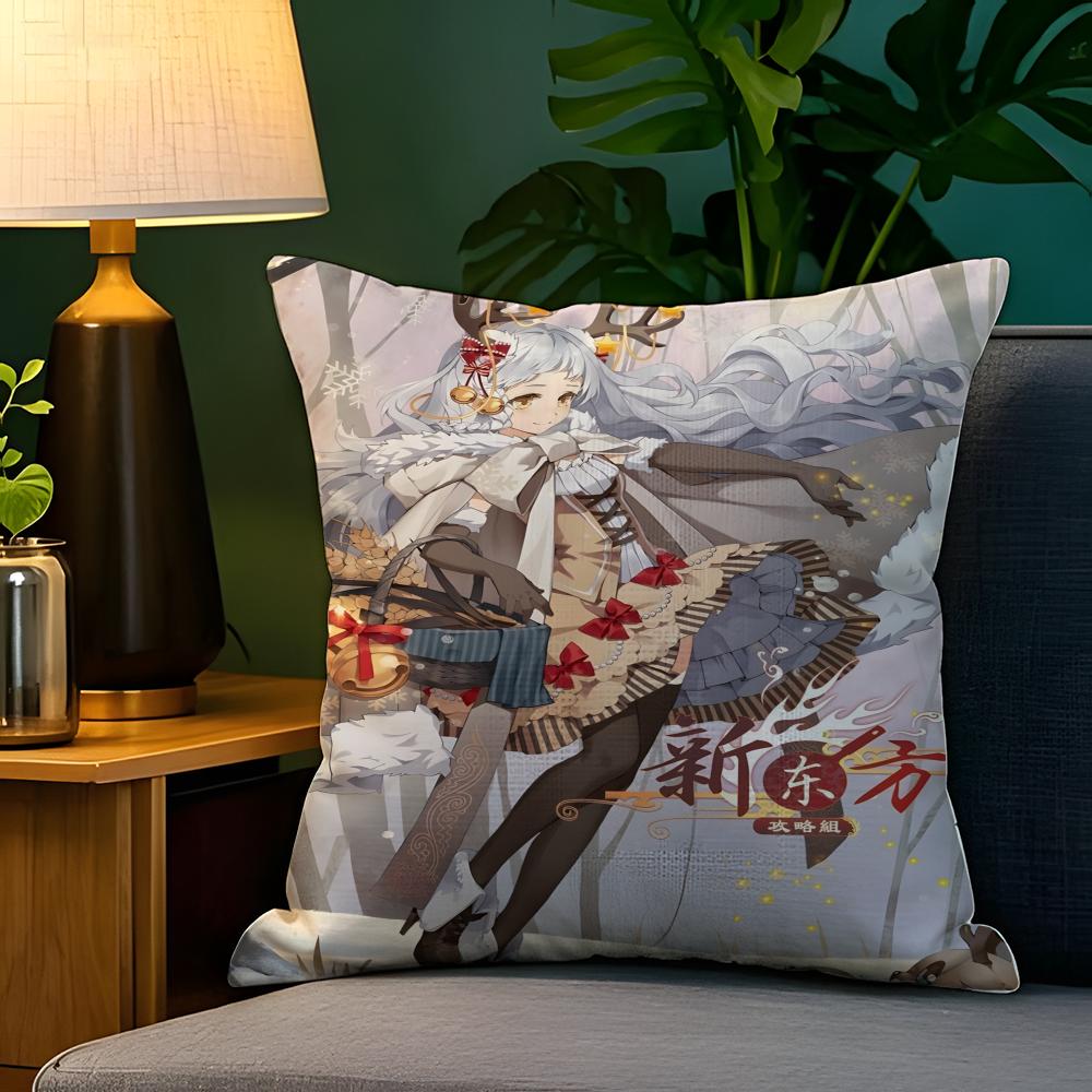 Christmas reindeer antler girl  Pillow Case Natural Linen Pillow Case DoubleSided Decor Sofa Pillowcase Home Decor