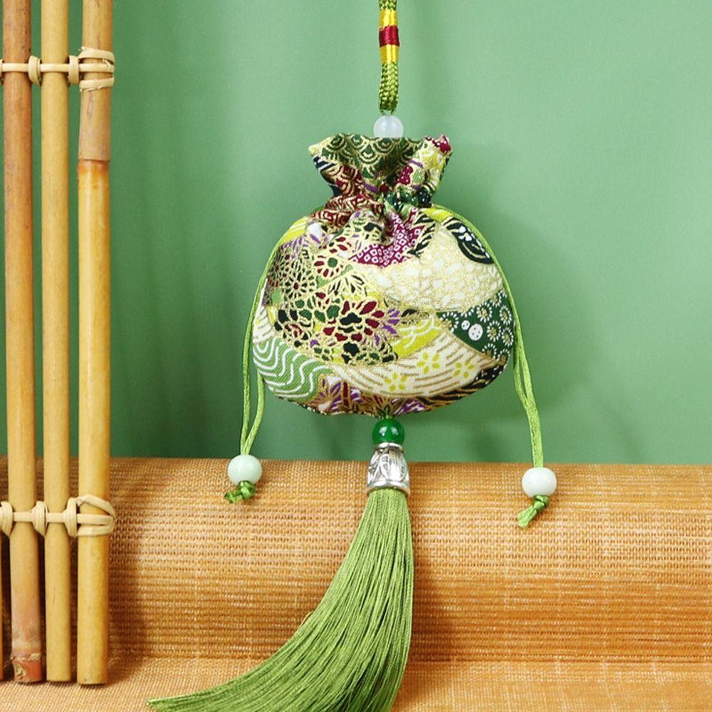 

Тканевый пустой мешочек с кисточкой и цветочным узором в китайском стиле, сумка для хранения, кошелек, мешочек, женская сумка для украшений C