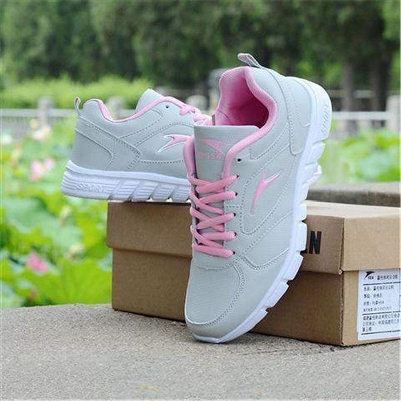 Waterproof Casual Leather Surface White Running Shoes White Ball Shoes Tennis Shoes