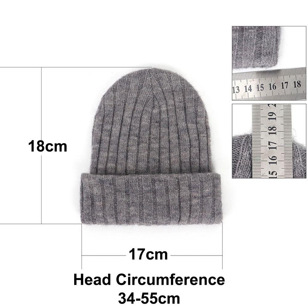 Solid Color Kids Knitted Beanie Hat Cat Ear Embroidered Bonnet Fashion Winter Cap For Children