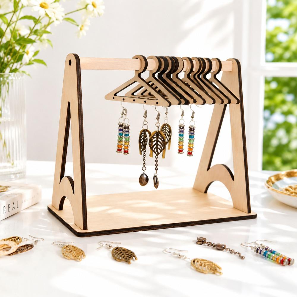 Multi Functional Earring Display Rack Wooden Jewelry Display Jewelry Display Rack  Display Props