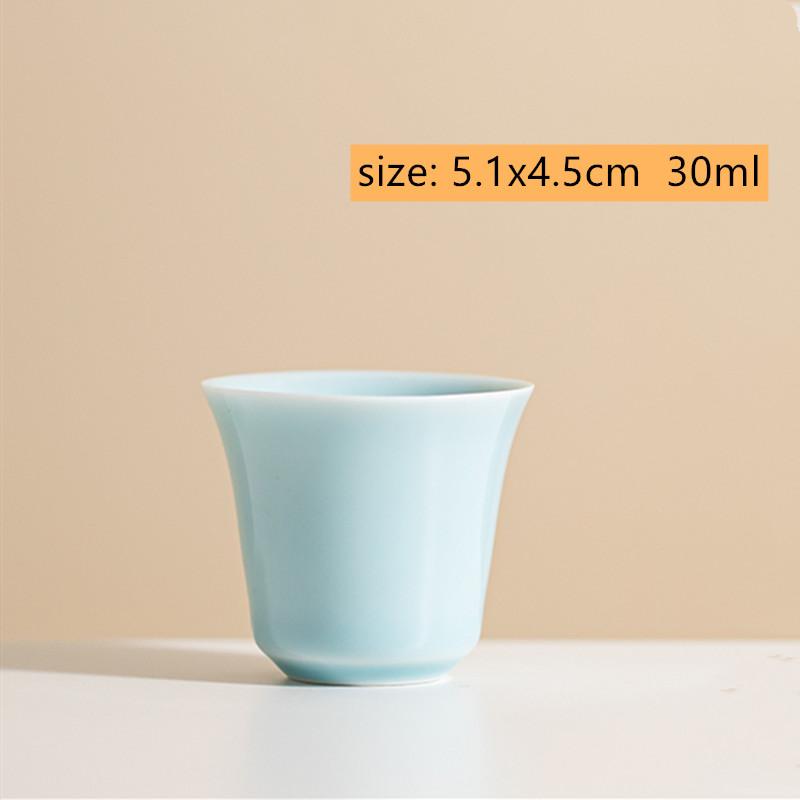 1 Pc Chinese Ceramic Tea Cup Handmade Solid Color White Porcelain Teacup Household Tea Bowl Personal Meditation Cup Teaware