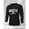 [Long-Sleeve City Print] Vintage Brooklyn New York Long-Sleeve T-Shirt | City Print Top