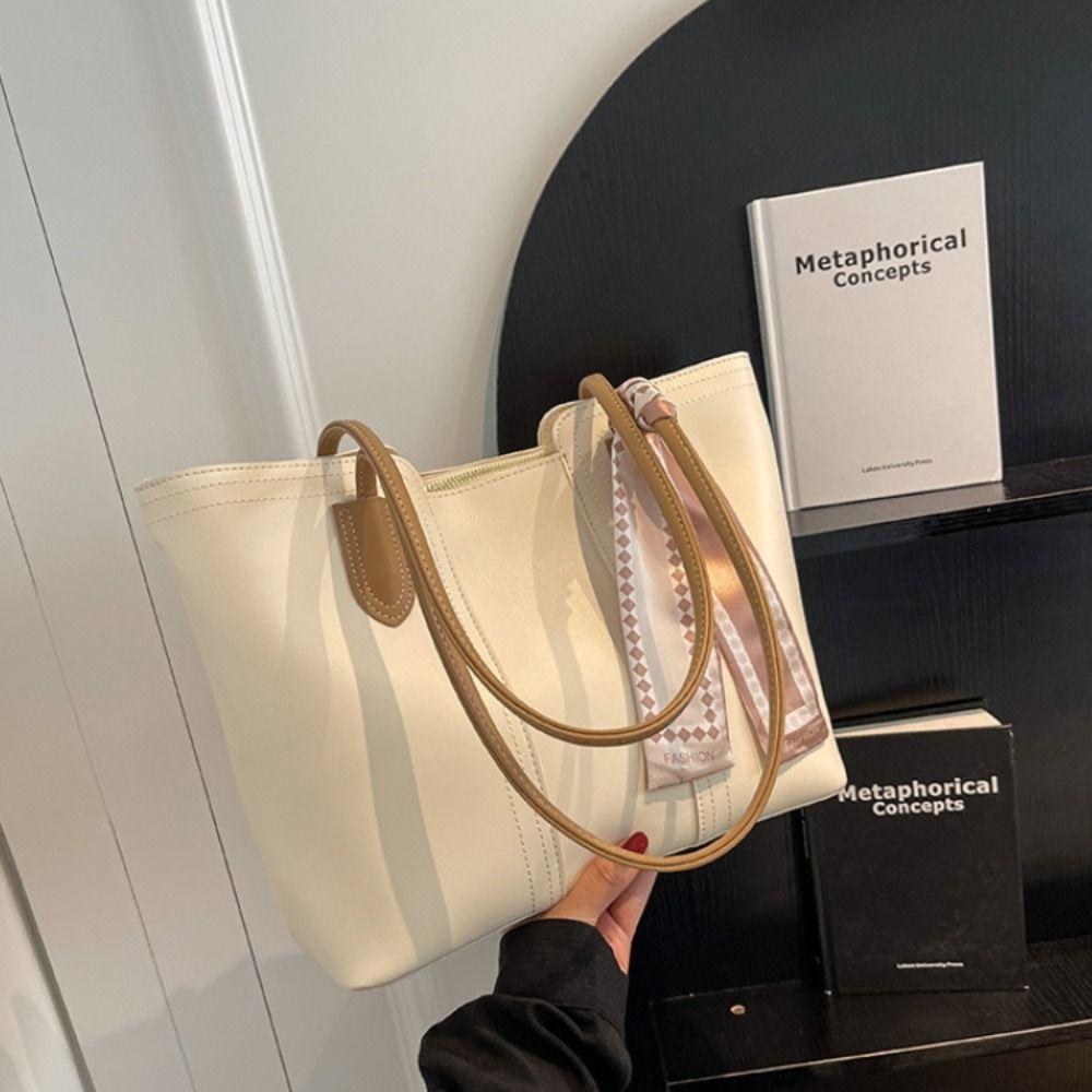 Silk Scarf One Shoulder Bag Korean Style Women Handbag Storage Pouch Tote Bag Shopping