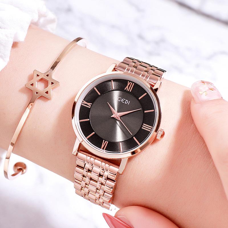 Simple High-Value Steel Belt Women S Watch Roman Retro Temperament Waterproof Quartz Watch