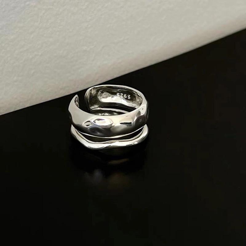 Stylish Unique Double Layer Textured Zirconia Ring For Women In Chic Minimalist Design