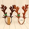 Bow Reindeer Bells Female Plush Hair Hoop Antlers Headband Christmas Decoration Christmas Headband