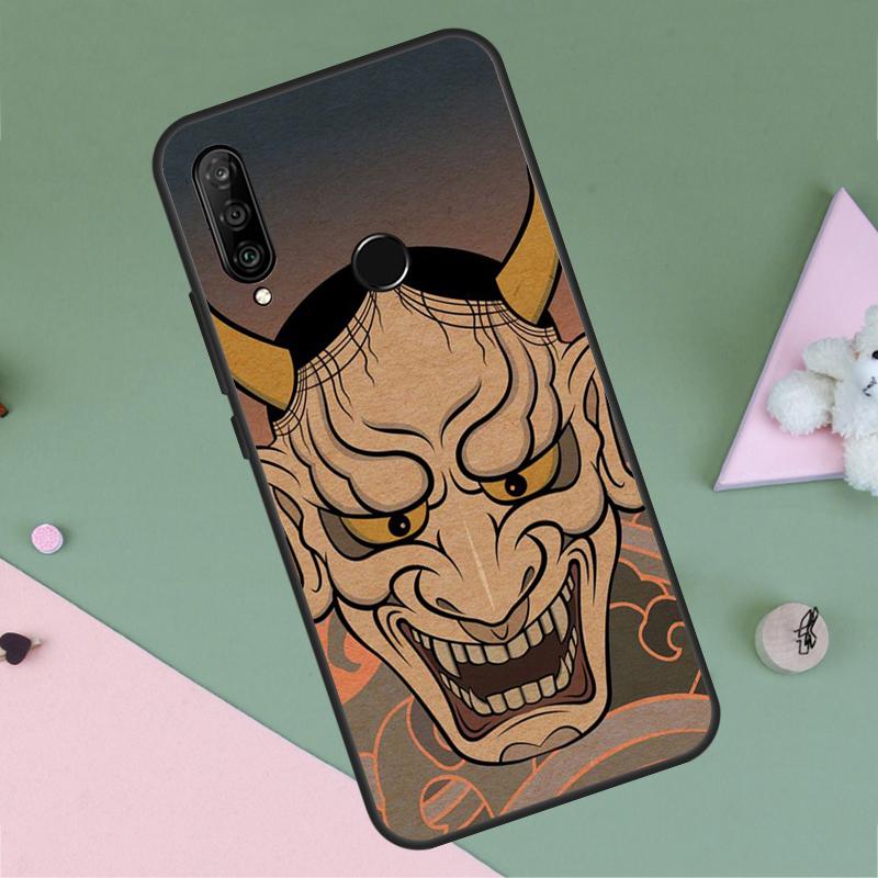Samurai Oni Mask For Huawei Nova 9 10 SE Y91 Y61 Y90 Y70 Y60 Y72 12s 12i 11i 7i 8i P60 Pro P30 P40 Lite Case