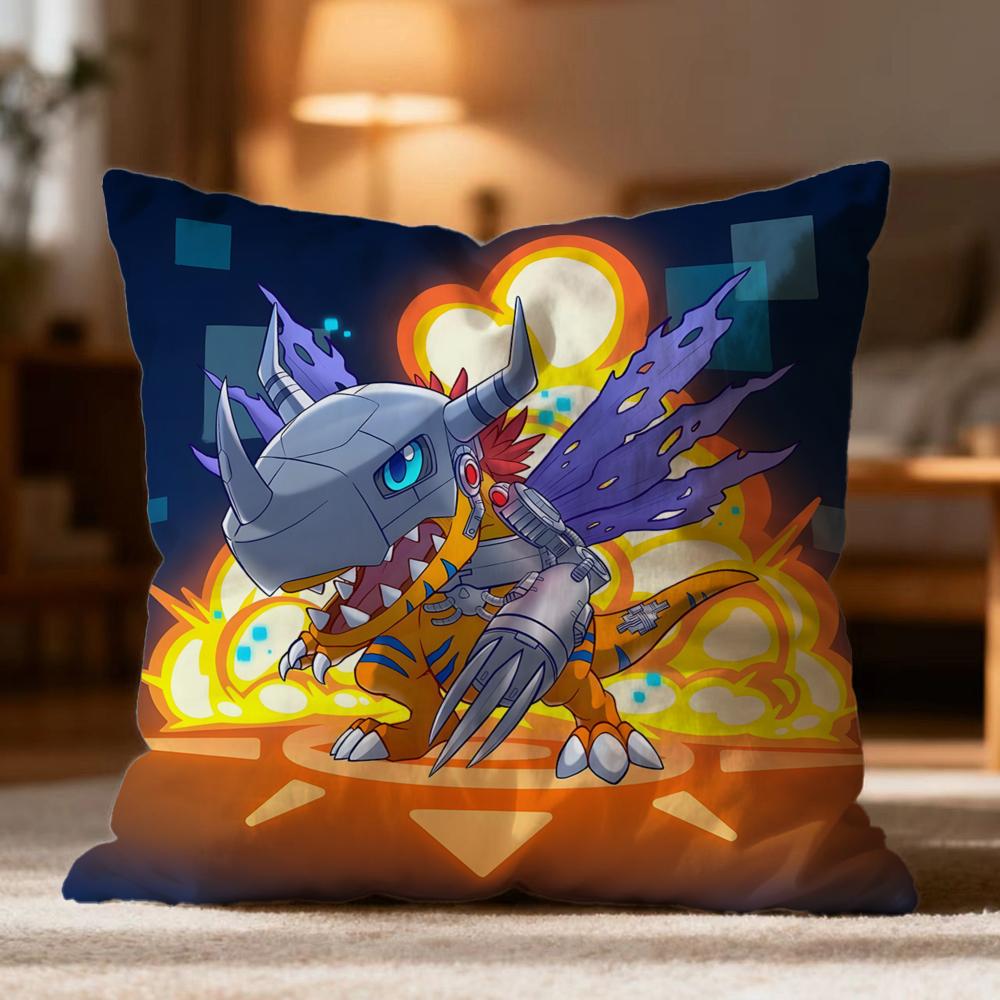 Hot DDigimones Cushion Cover Soft Washable Pillow Case Multi-Scene for Couch Bed Travel Office Use