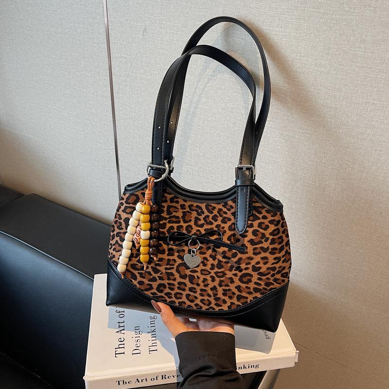 Today's popular high-end leopard print underarm bag women's new versatile fashion shoulder tote bag