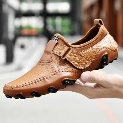 Jesienne męskie buty do jazdy ze skóry naturalnej, modne męskie buty koreańskie, casualowe buty skórzane męskie, oddychające buty z miękką podeszwą i antypoślizgowe
