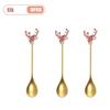 1-10pz Natale Acciaio Inossidabile Posate Cucchiaino Mescolabarbe Babbo Natale Cucchiaino da Dessert Utensili da Cucina Regalo Festivo Stoviglie