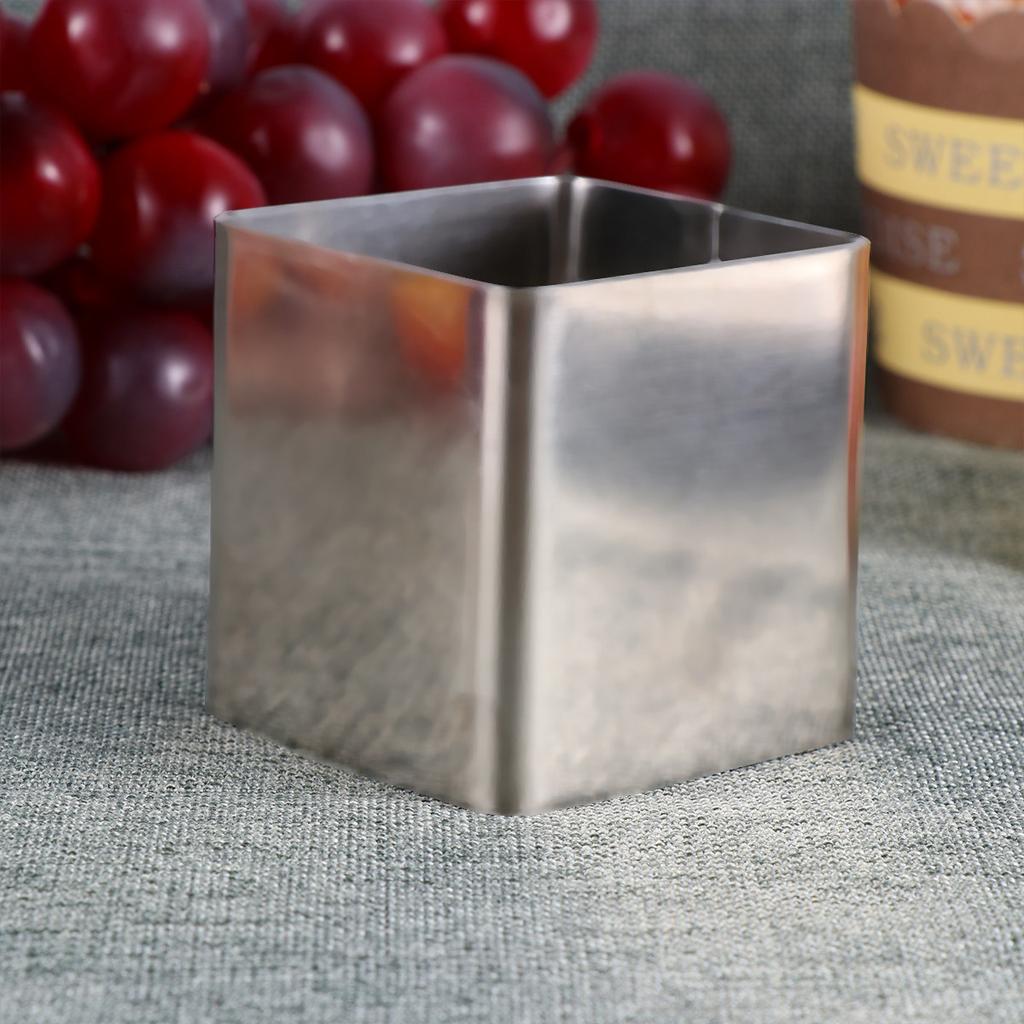Quadratischer Mousse-Ring Edelstahl-Kuchenform 2,5 Zoll Antihaft-Backschneider Gebäckform Edelstahl-Mousse-Ring
