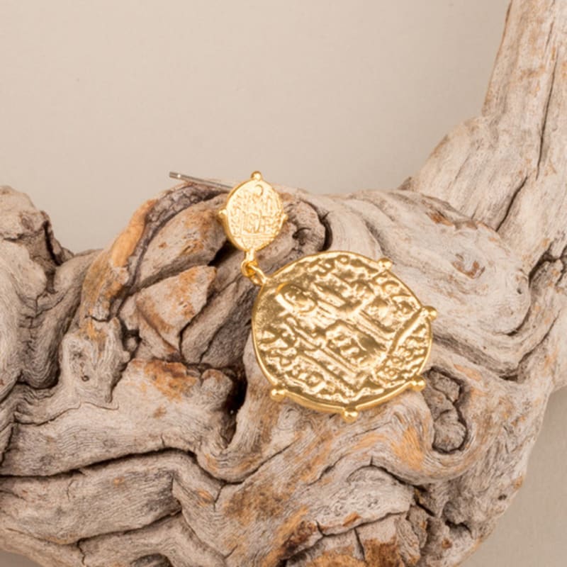 AUGUST ALICE 14K Vintage Medaillon Hängeohrringe