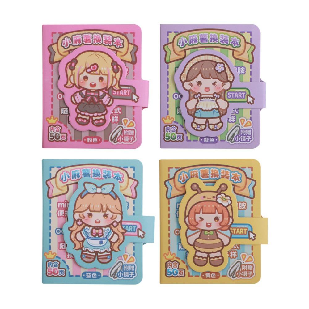 Changing Stickers Mini Bean Notebook Cute Without Cutting Journal Sticker Creative Scene Dressing Up Sticker Album Festival Gift