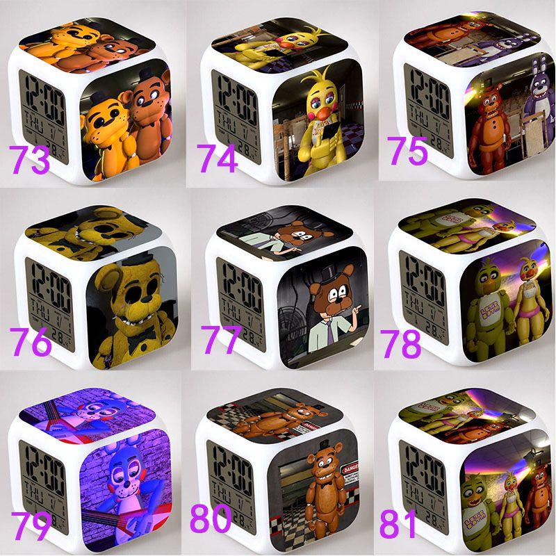 Bear Multifunction Fnaf 7color Digital Alarm Clock Led Watch Alarm Cube Clock