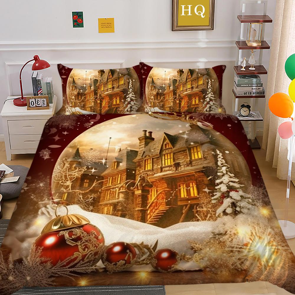 

Рождественский подарок 3D-принт полиэстеровая наволочка пододеяльник набор из двух или трех предметов EU Single 135*200