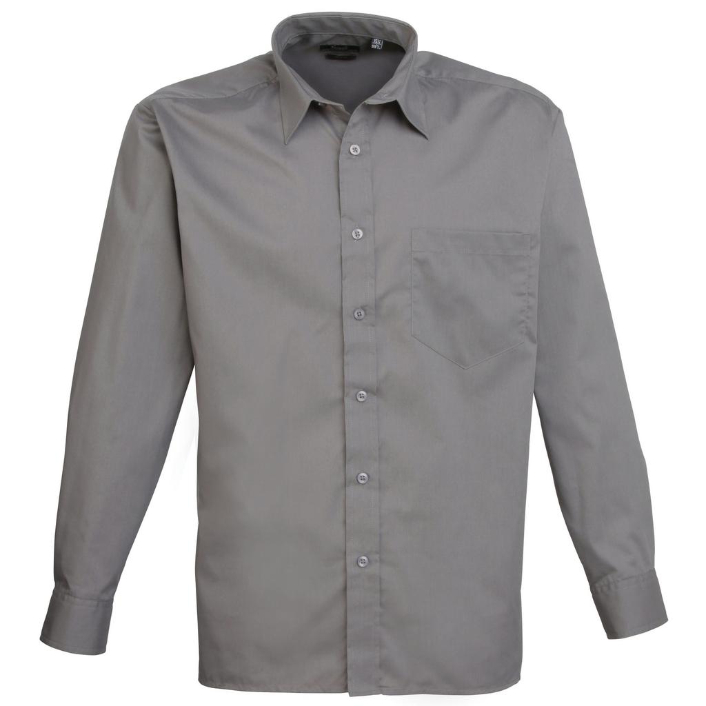 Premier Mens Premier Poplin Long-Sleeved Formal Shirt