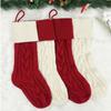 Navidad Knitting Christmas Custom Embroidered Xmas Boot Stocking Gift Bag Tree Hanging Monogram Pendant New Year Party Prop
