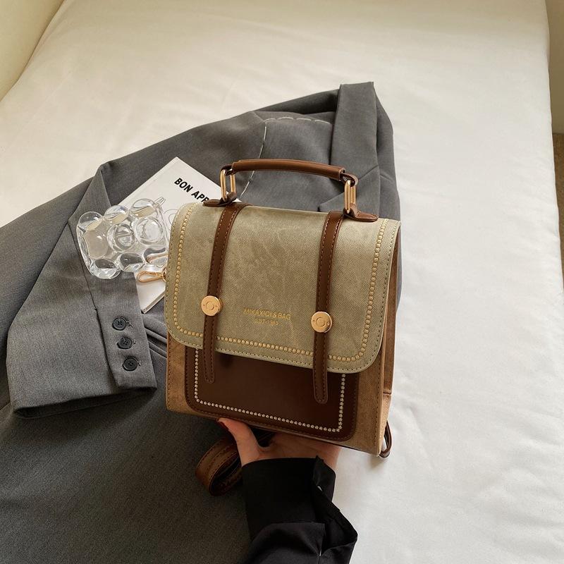 

Ретро текстурная сумка-мессенджер 2025 осень новая нишевая корейская версия рюкзак маленькая квадратная сумка зарубежный стиль женская сумка