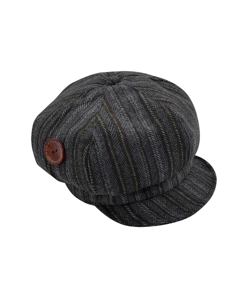 Mileko Side Button Hat Khaki Gray
