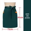Green Half Apron with Side Pockets (2-Pack)