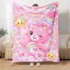 Custom Name Bear Theme Printed Blanket Perfect For Couch Bed Travel Outdoor Use Machine Washable Cozy Durable