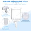 PATIKIL Buchner Funnel, 500ml, Borosilicate Glass with Fine Filter Plate (G2), 24/40 Standard Taper, Internal Joint, Clear, Laboratory Use, 95mm Inner