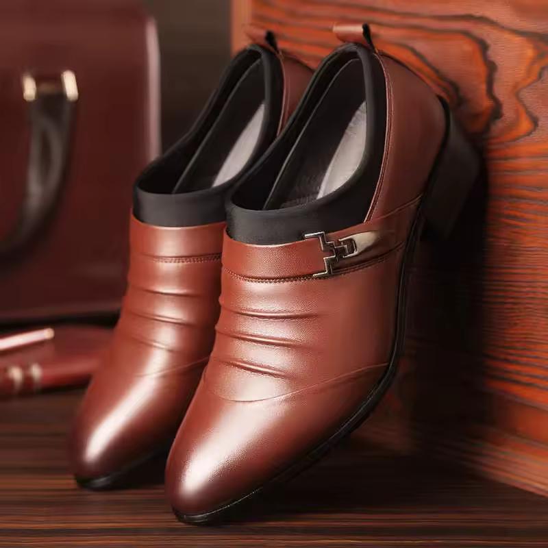 Spring Autumn Men's Classic Dress Shoes Oxfords Leather Shoes for Men Business Casual Loafers Quality Plus Size Men Wedding Formal Shoes