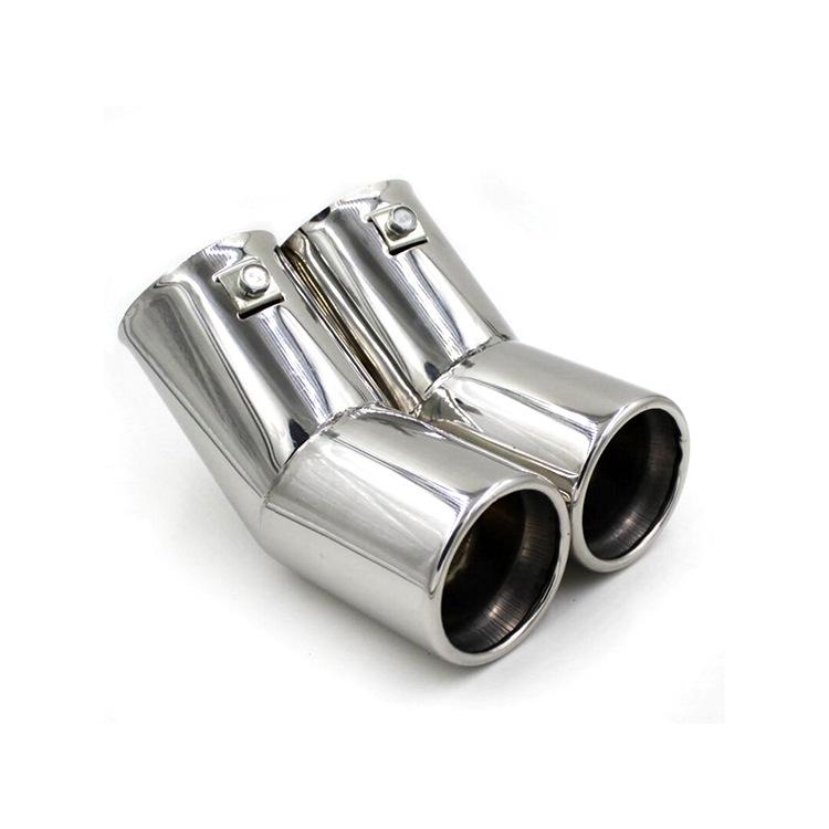 For VW Golf 4 Bora Jetta Dual Stainless Steel Exhaust Tailpipes Muffler Tips High Polish Car Performance Enhancement