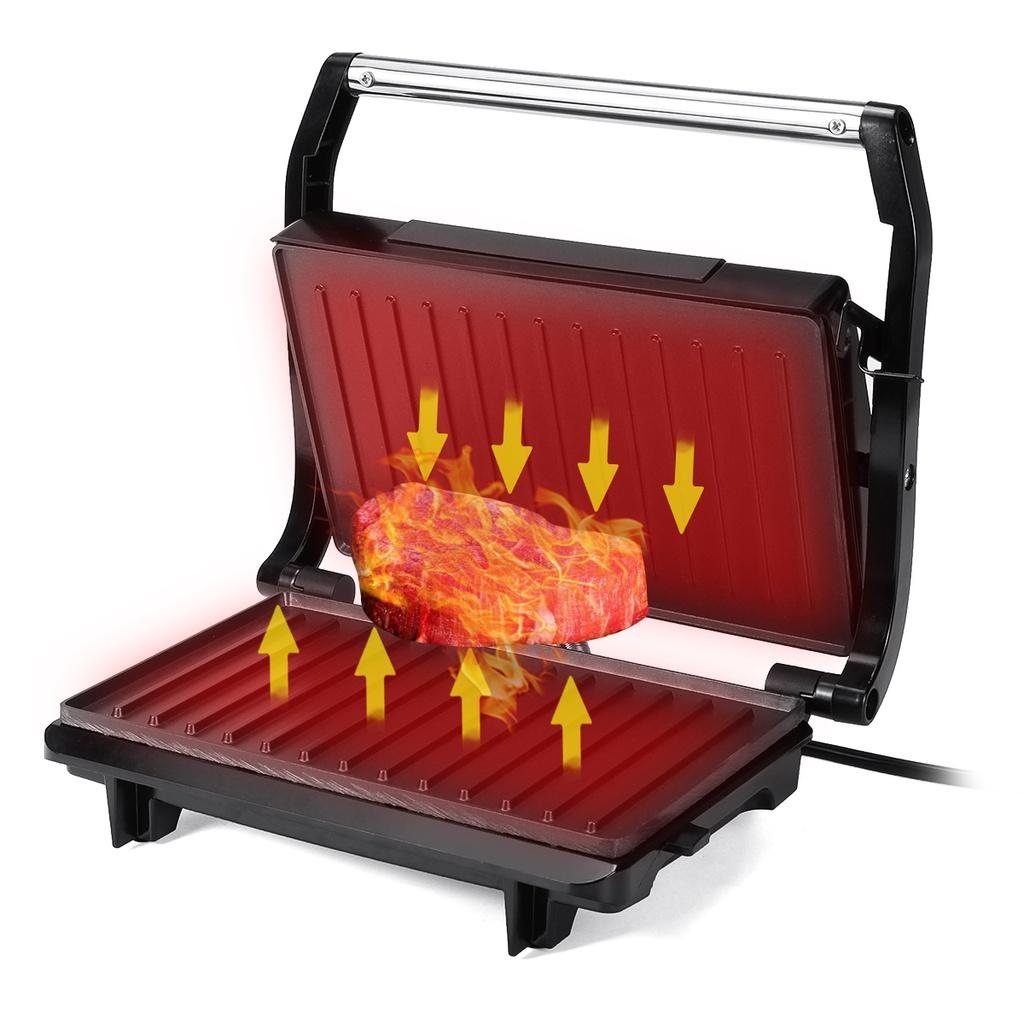 750W Hamburger Fried Egg Panini Electric Sandwich Maker Dual Non Stick Surface Grill Toaster Mini Steak Machine