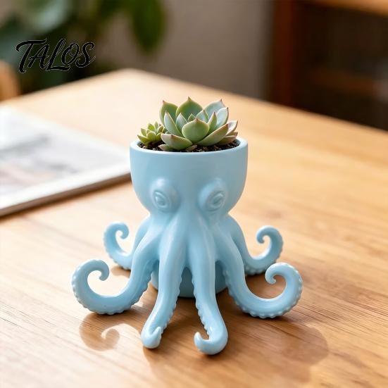 Porch Flowerpot 3D Printed Octopus Vase, Shaped Flowerpot, Creative Planter Pot, Outdoor Funny Animal Statue for Indoor Plants Garden Decorations