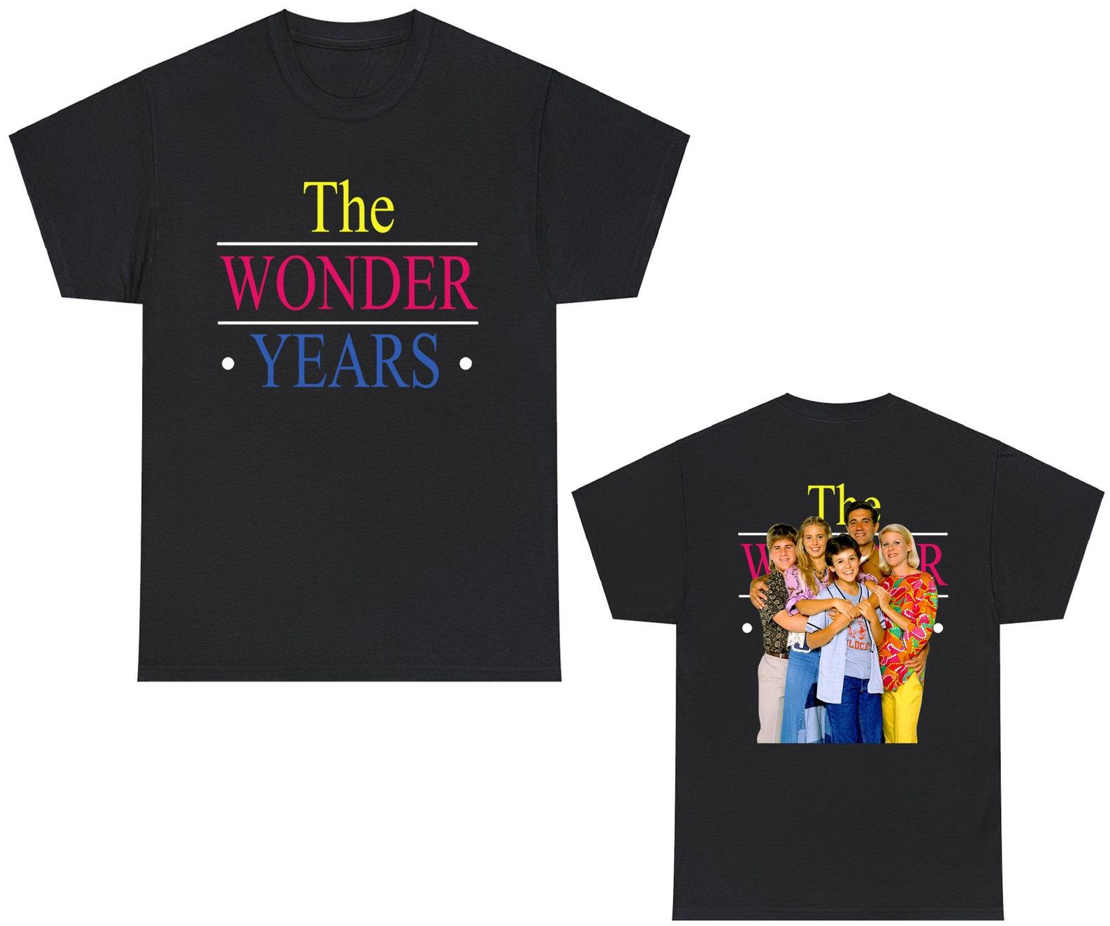 The Wonder Years Classic TV Series Symbol Black T-Shirt Size S to 5XL M