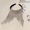 Luxury Long Chain Crystal Hairband Women Hair Accessories Baroque Full Diamond Hair Hoop Sponge Make up Rhinestone Headband
