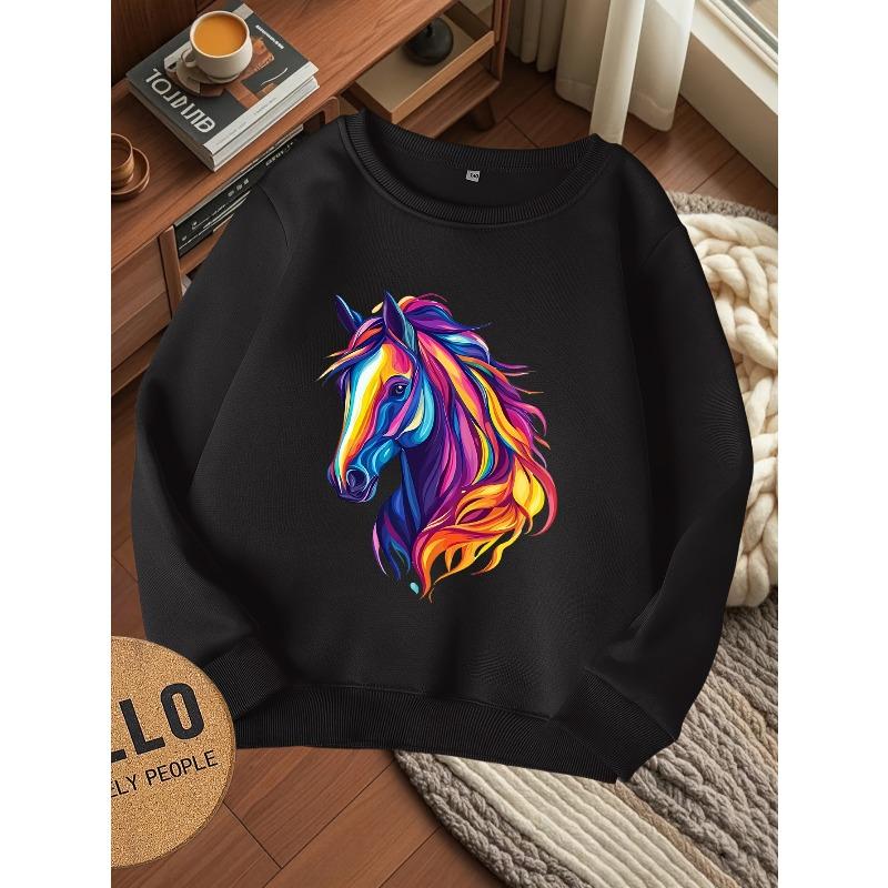 European sizes Kids  Stylish Round-Neck Sweatshirt, Casual Print Top 110