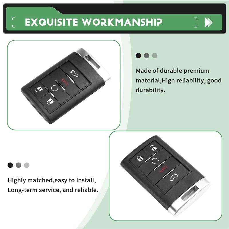 Ac29-OUC6000066 315MHZ Chip Car Remote Key With 5 Buttons For Cadillac Vehicle Remote Replacement