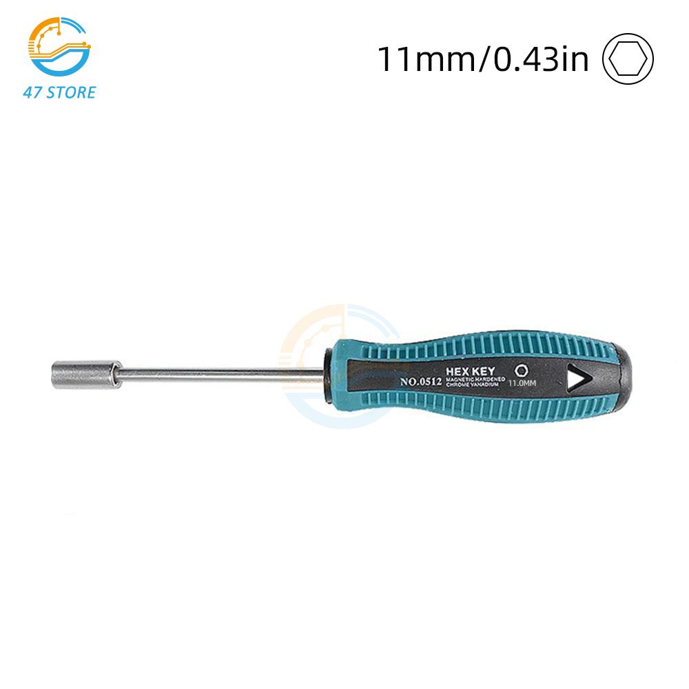 Metal Socket Driver Hex Wrench Screwdriver Hex Nut Key Nutdriver Hand Tool Nut Driver Set 6mm/7mm/8mm/9mm/10mm/11mm-14mm