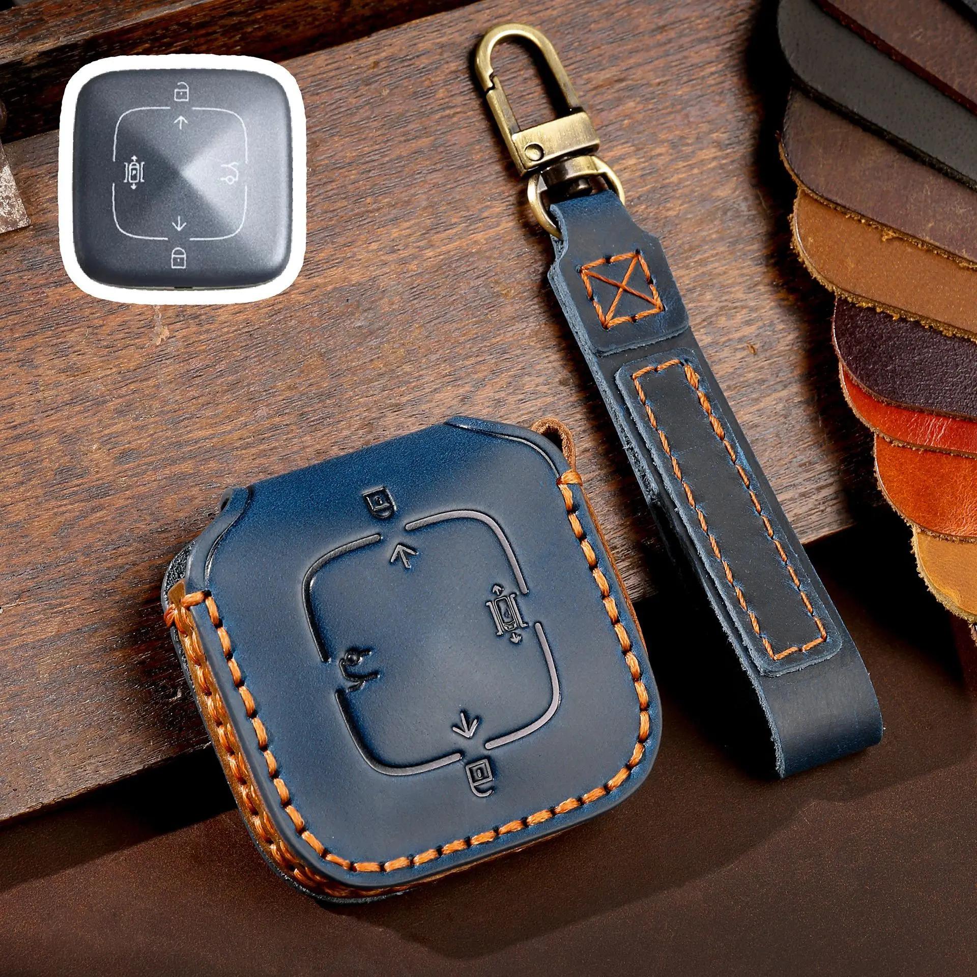 For ZEEKR High-end Leather Car Key Cover ZEEKR X/001/009 Car Bluetooth Smart Key Protective Case