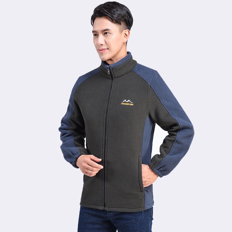 Pánská podzimní a zimní bunda z polárního fleecu, plus sametová, silná, ležérní, velká velikost, fleecový svetr, top, pánské oblečení pro střední a starší věk