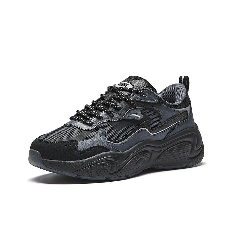Anta Star Comfortable Fashion Sports Non-Slip Wear-Resistant Breathable Low-Top Dad Shoes Men sneaker Black Gray 912518806-5