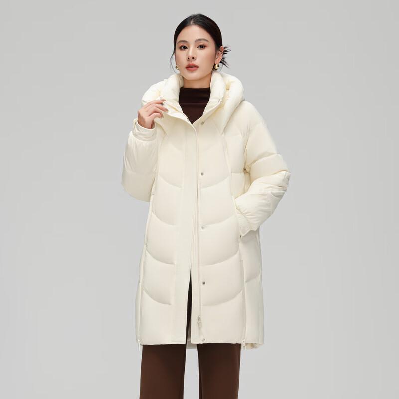 SNOWFLYING Women's 2024 Winter Hooded Mid-Length Thick Down Jacket