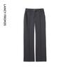 LANGZI Women's 100% Wool Straight Leg Suit Trousers