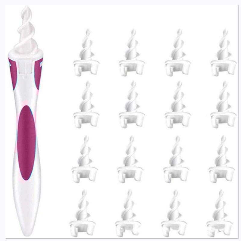 16pcs Hot New Arrival Spiral Ear Cleaner Silicon Spoon Set Soft for Personal Wax Remover Cleaning Beauty Health Care Scoop Tools