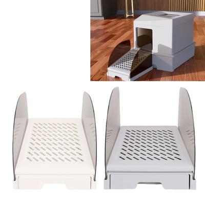 Cat Litter Ramp with Drawer Baffles Adjustable Height Elevated Litter Box Step Stool Litter Box Step Stool Anti Tracking
